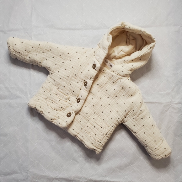 Zara Baby (6-9M) Muslin Polks Dot Jacket - Picture 2 of 5